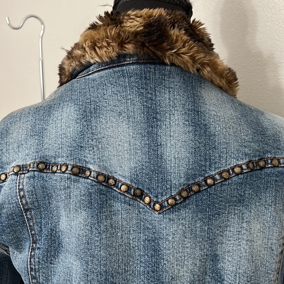 GUC Vintage Parasuco 90’s Denim Jacket with Fur Size S - Picture 5 of 12